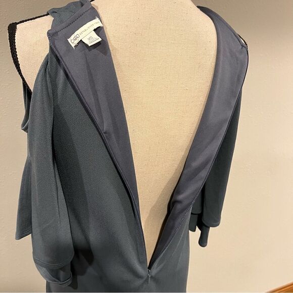 Davy grey cold Shoulder mid length sleeve midi dress - Picture 8 of 14